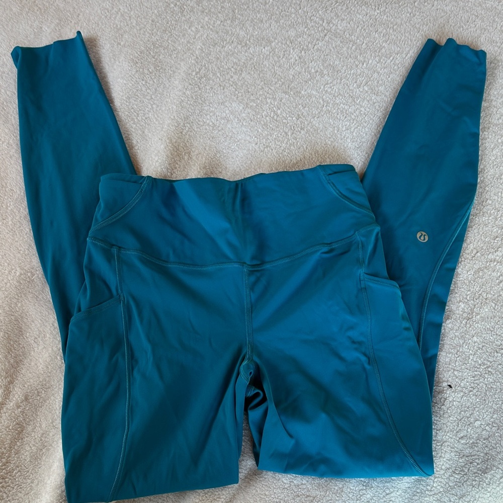 Fast and free high rise tight 28 inch lululemon Vibrant Teal Active Leggings